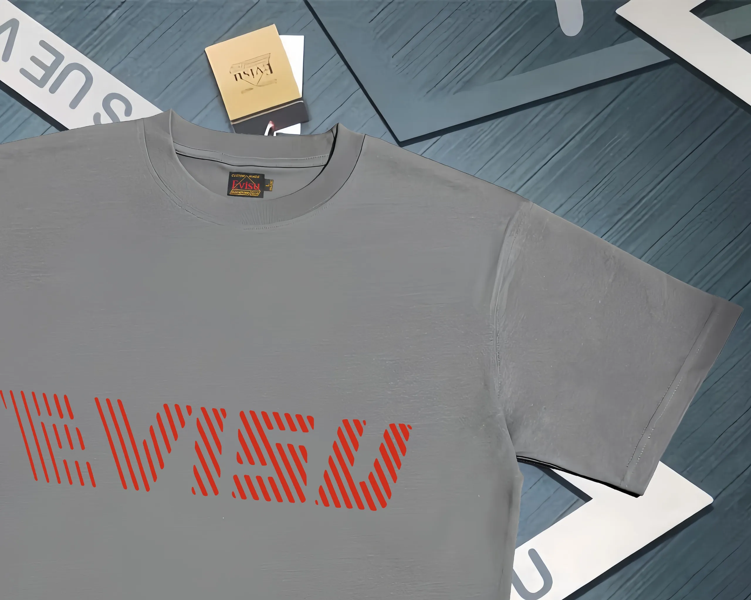 Evisu 2025New Arrival T ⚠ Quality⚠ Same Style T 。 ，Black S-XXL，White S-XXL，Gray M-XXL，Red S-XXL， Red M-XXL